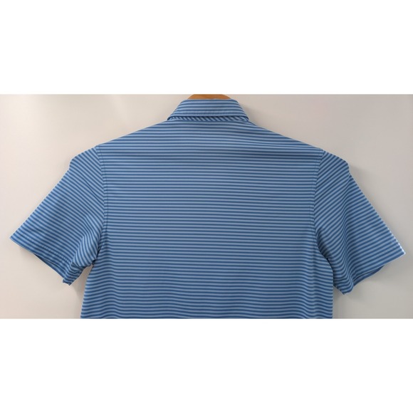 Vineyard Vines Performance Polo Shirt Men's Size Medium Blue Stripe Whale - Picture 7 of 10